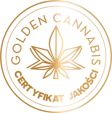 Odznaka certyfikatu jakości Golden Cannabis