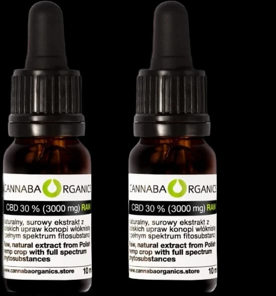 Dwie buteleczki olejku CBD 30% RAW